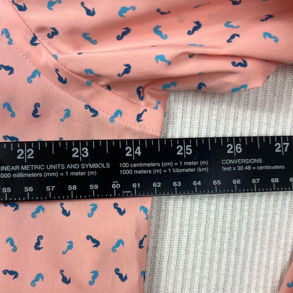 Lands’ End Men’s LARGE Traditional Fit Novelty Print Button Down Shirt Seahorses - Picture 7 of 9